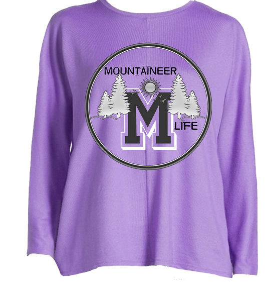 Women's Long Sleeve Hacci Crew - Purple Tulip