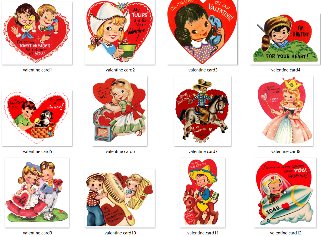 đŸ’—Retro Valentine's Day cards!
