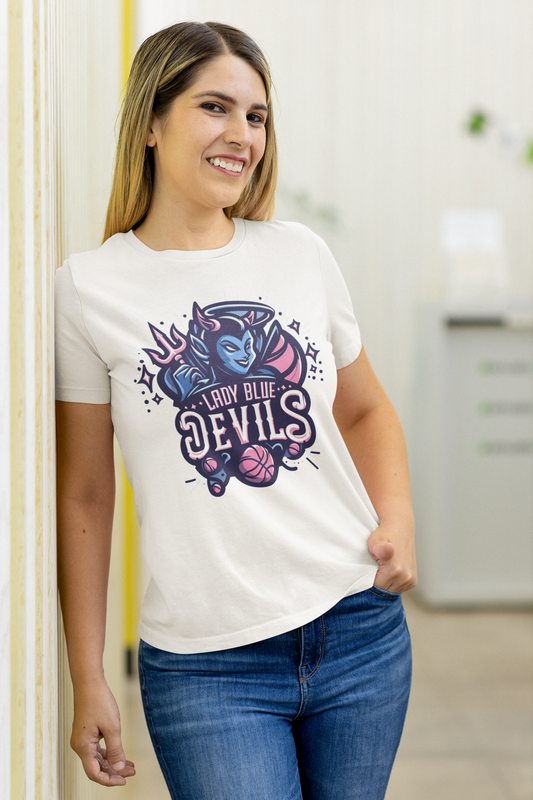 Cartoon-ish Lady Blue Devils tshirt