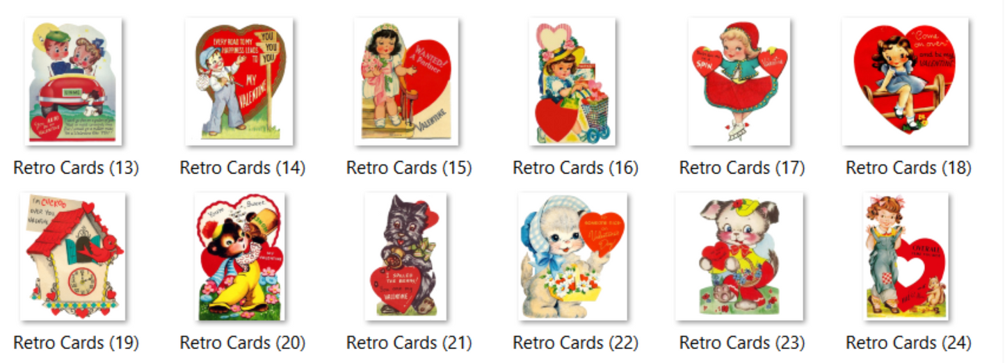 đŸ’—Retro Valentine's Day cards!