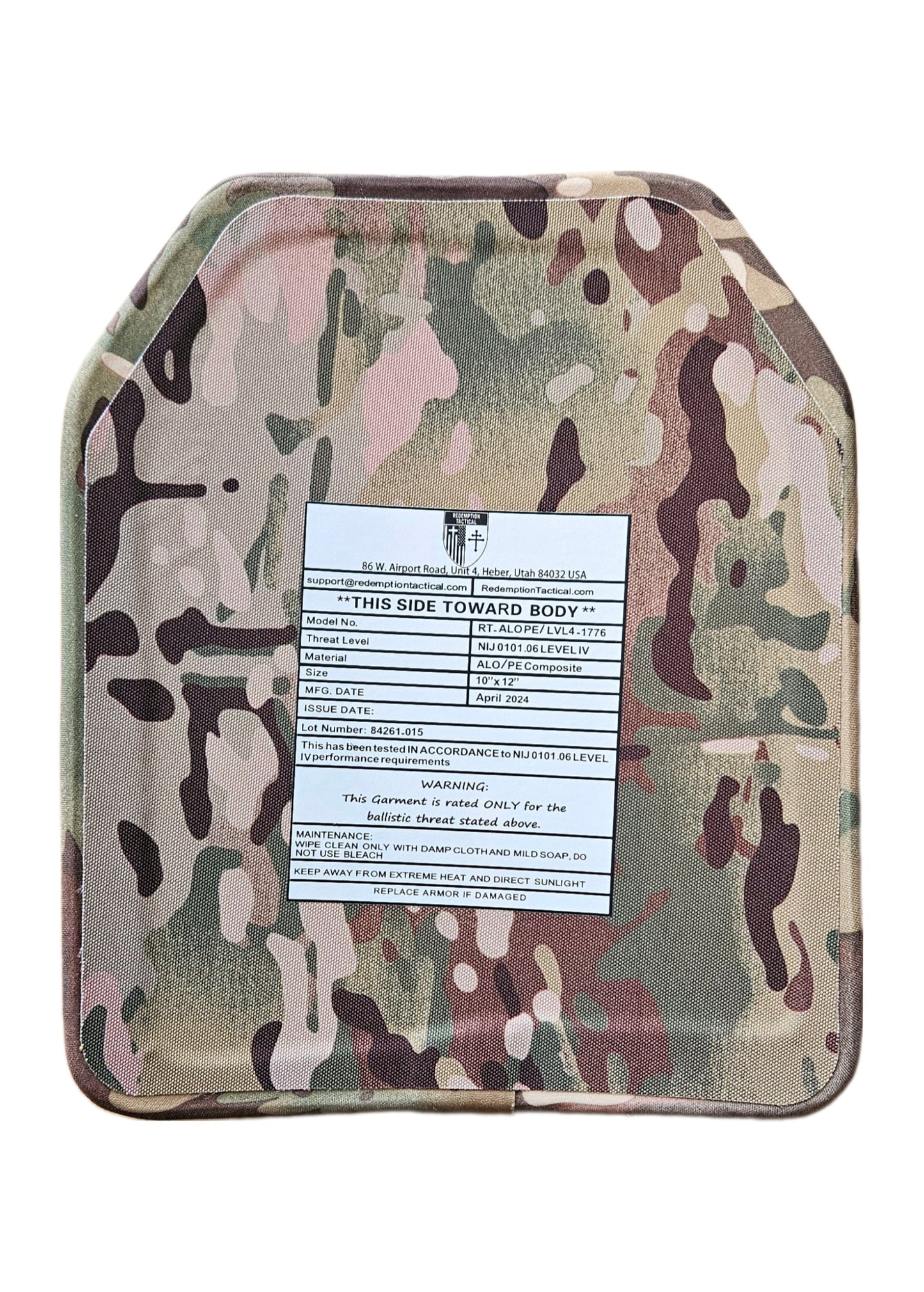 RT CRUSADER 2.0® ARMOR KIT Front/Back Plates LIGHTWEIGHT LEVEL IV  (2) 10x12 Front/Back Plates Full Kit