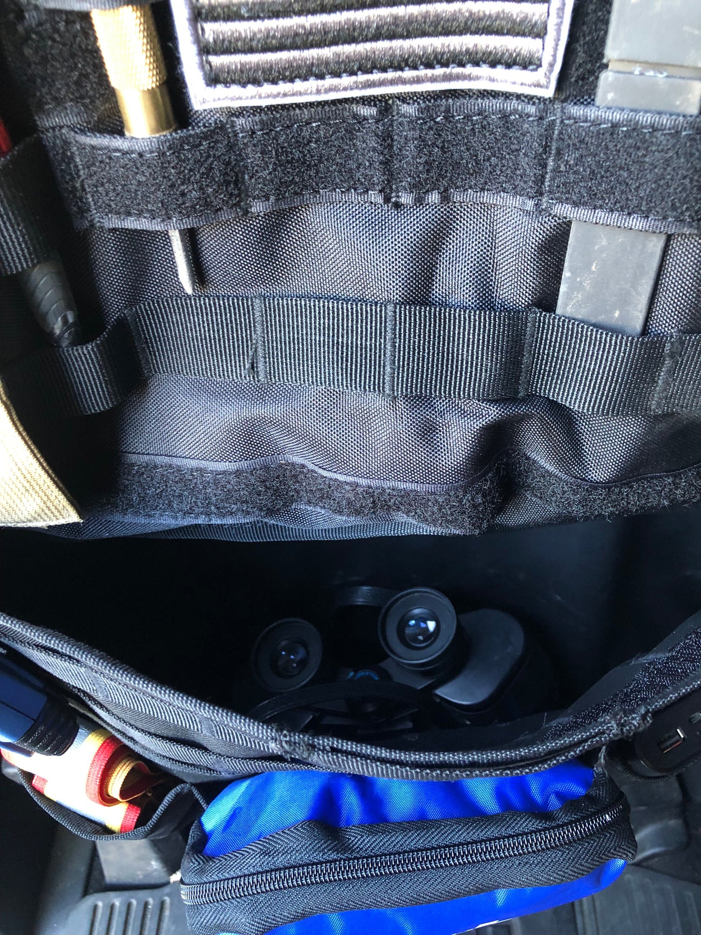 (PAIR) Car Seat Back Gear Organizer with FREE US Flag Patch included