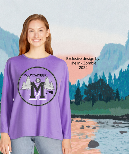 Women's Long Sleeve Hacci Crew - Purple Tulip