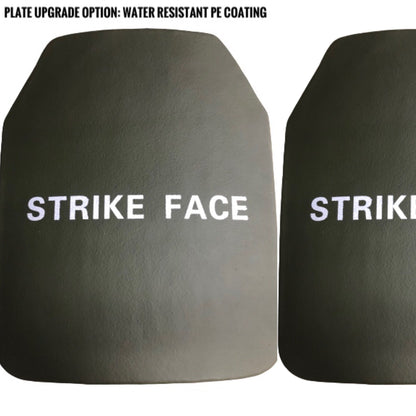Pair of 10x12 Level IV Ceramic PE Plates Ballistic FRONT AND BACK (SIZE SMALL to LARGE) Curved with Shooters Cut