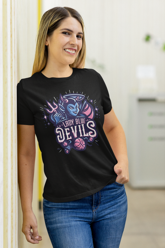 Cartoon-ish Lady Blue Devils tshirt