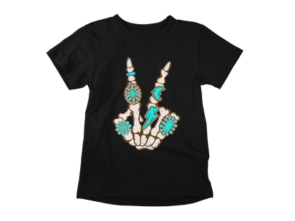 Skeleton Turquoise Peace Shirt