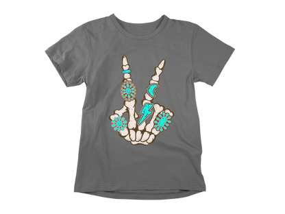 Skeleton Turquoise Peace Shirt