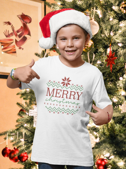 Merry Christmas Ugly Sweater stitch style tshirt